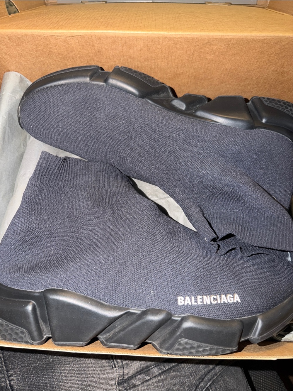 Balenciaga Black Sock-Sneaker with Chunky Sole